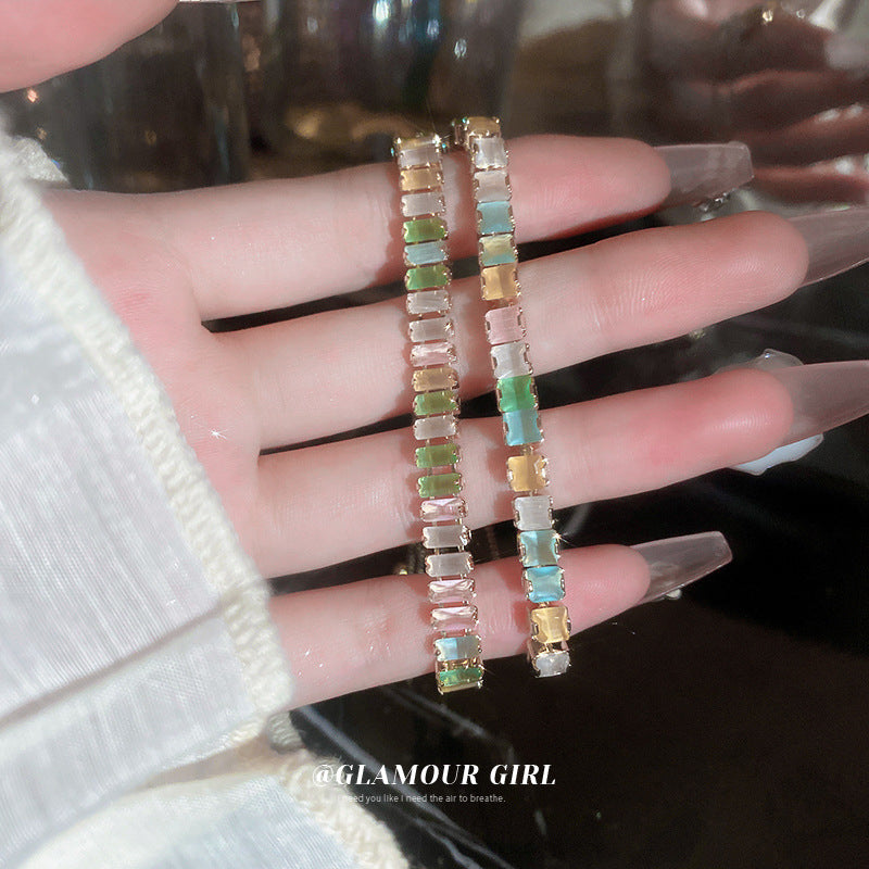Wholesale Colorful Zircon Pull-out Adjustable Bracelet