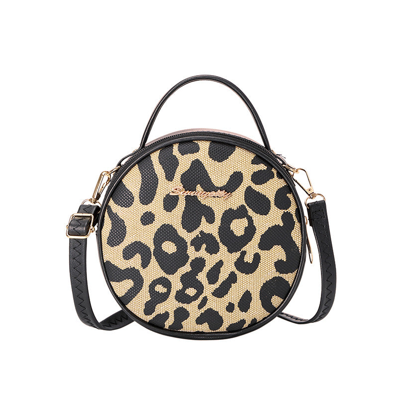Wholesale Vintage Leopard Print Round Bag Shoulder Bag Handbag