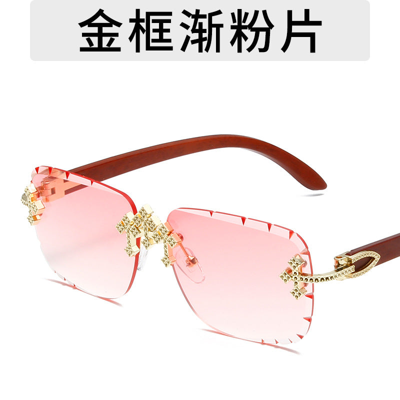 Wholesale Personalized frameless metal square lace sunglasses