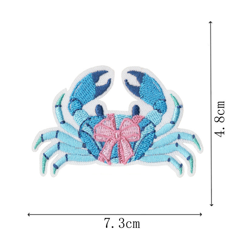 Wholesale 16 Piece Embroidered Cruise Ship Patch Set Whale Seabird Iron On Appliques For ets DIY Fashion Accessory