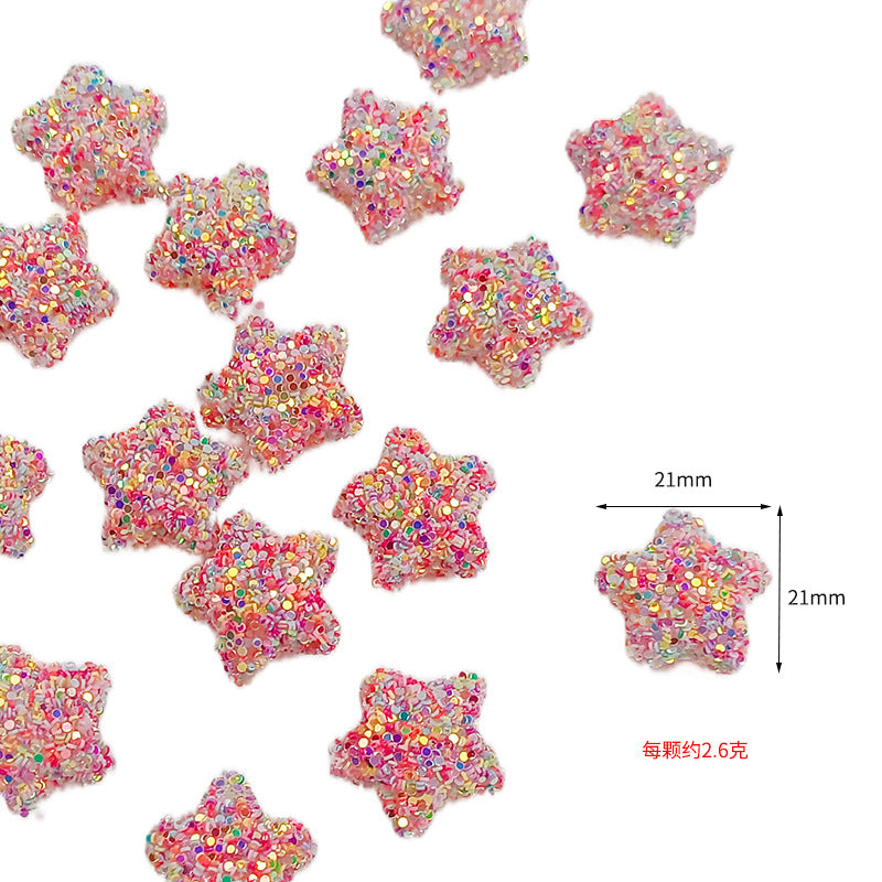 Wholesale 21MM five-pointed star sequin beads straight hole acrylic beads