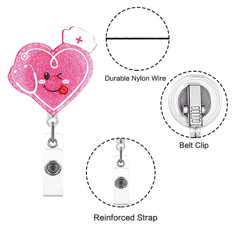 Wholesale Badge Reels Acrylic Womb Love Clothes Retractable Keychain