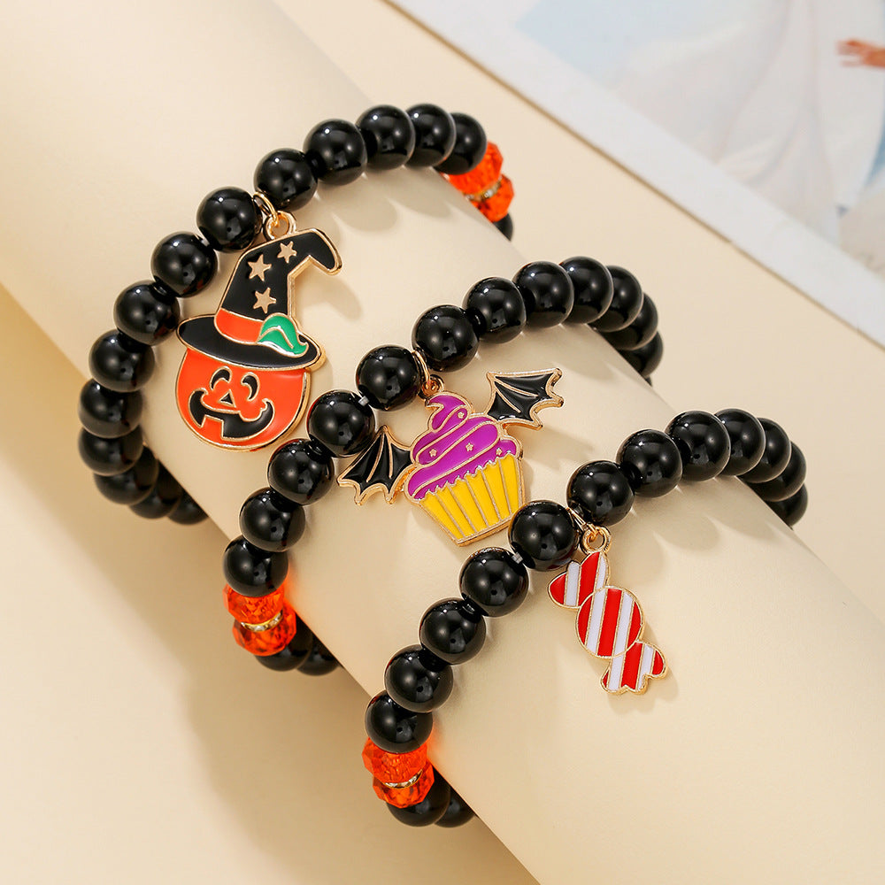 Wholesale  Bracelet Beaded Funny  Bat Pendant Ghost Festival Ghost Bracelet