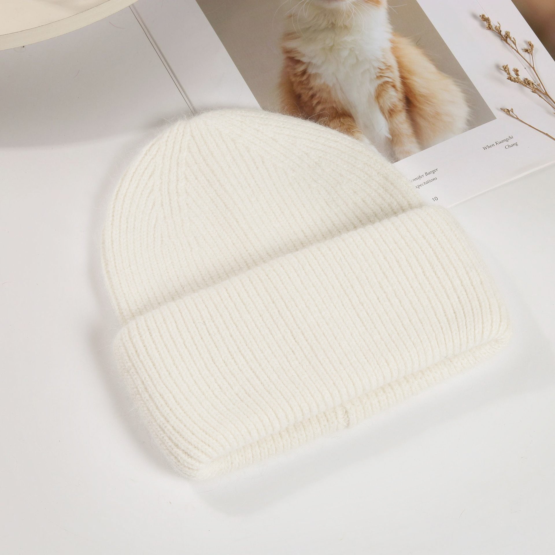 Wholesale Winter Rabbit Fur Knitted Warm Beanie
