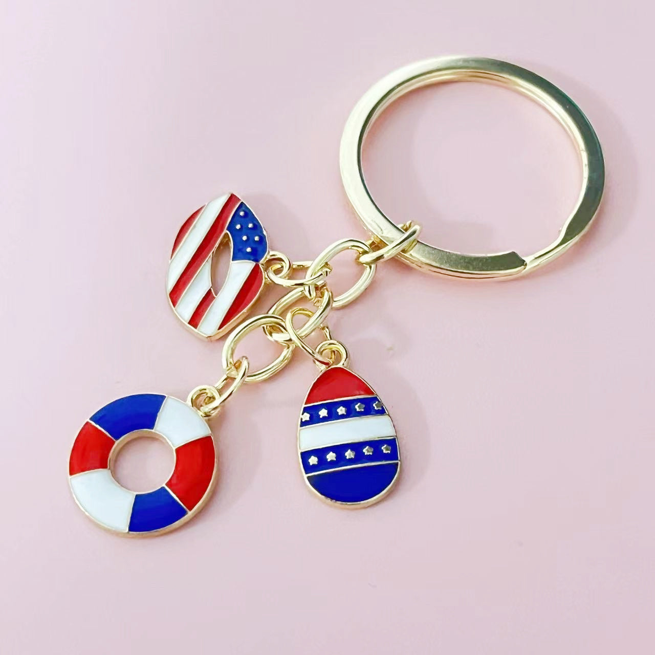 Wholesale Metal Independence Day Keychains