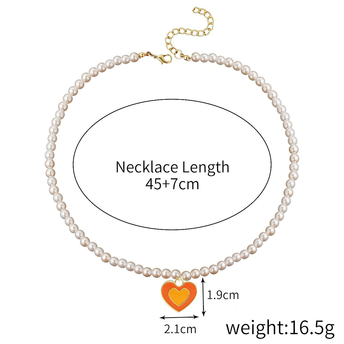 Wholesale Niche Design Alloy Love Rainbow Necklace
