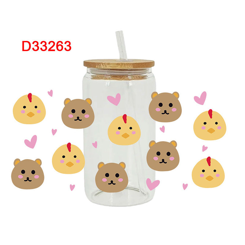 Wholesale Crystal Sticker 16oz Cup UV DTF Wraps 16oz Cup UV DTF Wraps