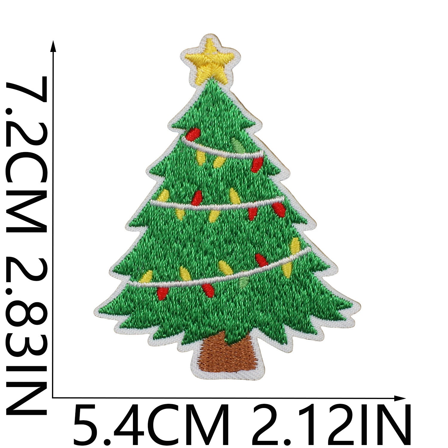 Wholesale Stylish Christmas Tree Embroidered Patch Polyester Thread Iron On Clothing Decoration Gift