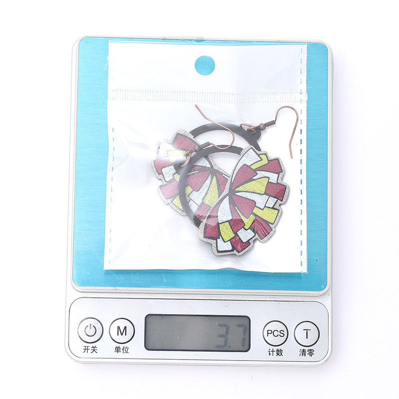 Wholesale Carnival Flower ribbon shape wooden earrings