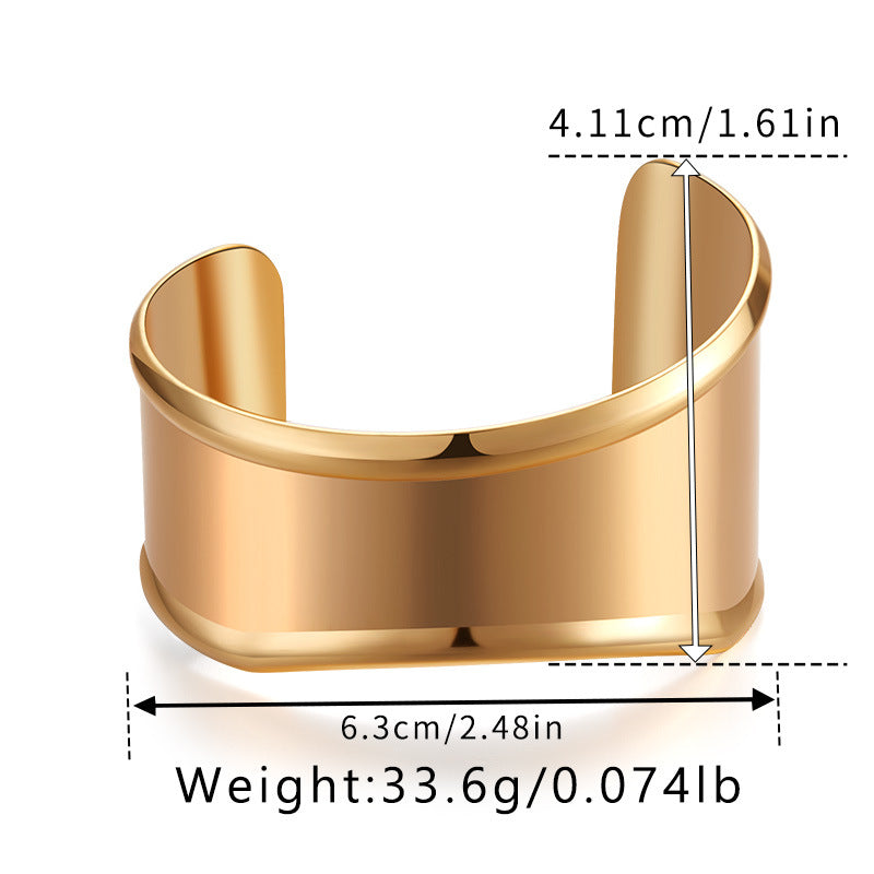 Wholesale Wide-brim Heavy Metal Gold-plated Bracelet