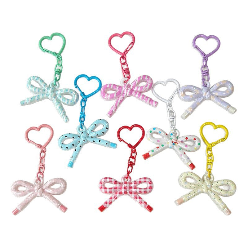 Wholesale Cute Double-Sided Printed Cut Out Bow Keychain