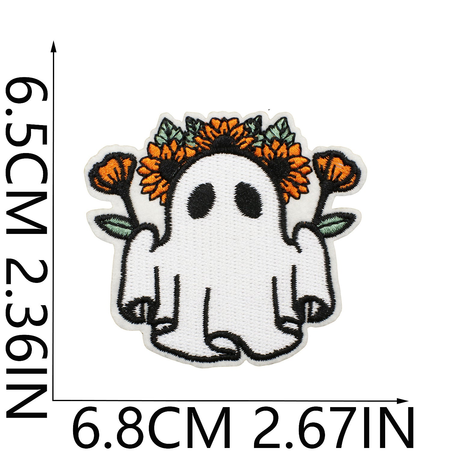Wholesale Iron On Ghost Pumpkin Embroidery Patch Cute Witch Applique For Clothing Holiday Craft Supply For DIY Decor