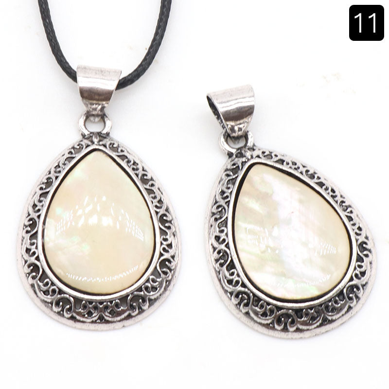 Wholesale Natural crystal agate semi-precious stone teardrop pendant