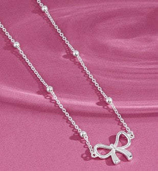 Wholesale Trendy Bowknot Titanium Steel Gold Electroplated Choker Necklace Boutique Resale Fashion Accessory