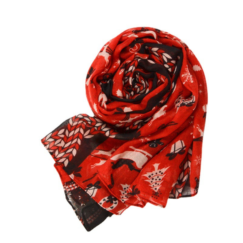Wholesale Christmas Printed Scarf