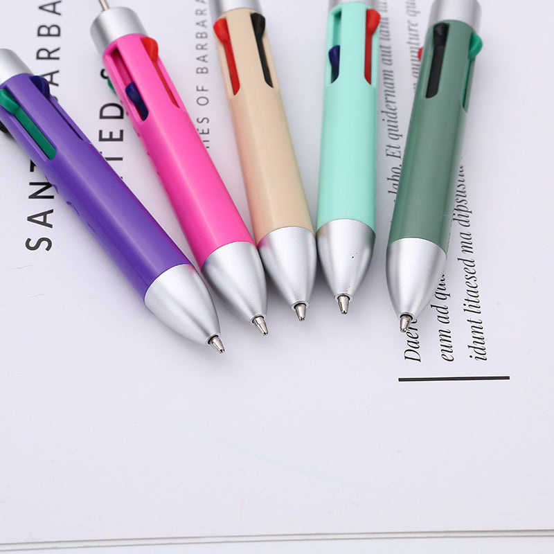 Wholesale DIY Beaded Multi Color Press Four Color Refill Plastic Ballpoint Pen