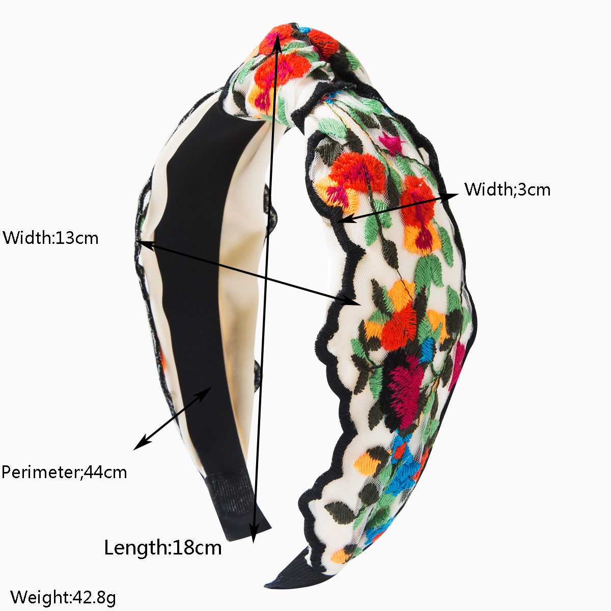 Wholesale Ethnic style embroidered flower headband retro bohemian headdress