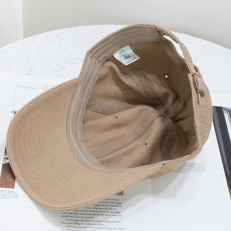 Wholesale Washed Solid Color Soft Top Versatile Curved Brim Baseball Cap