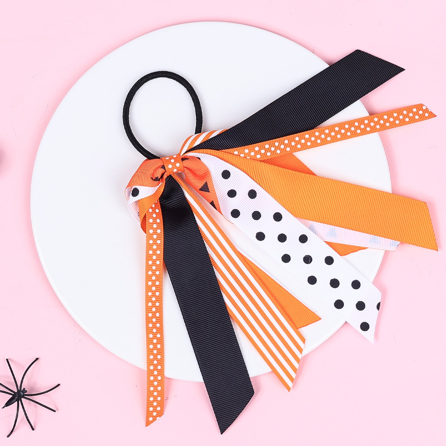 Wholesale Halloween Children's Ribbon Color Matching Pumpkin Pattern Kids Hair Scrunchies
