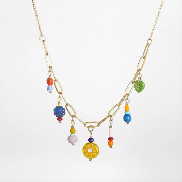 Wholesale Pearl Rice Pearl Star Mang Zircon Sea Star Shell Titanium Steel Necklace