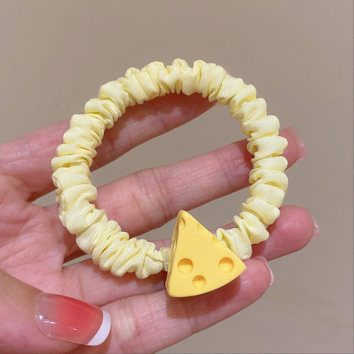 Wholesale Cheese Cheese Bow Fabric Intestine Hair Tie