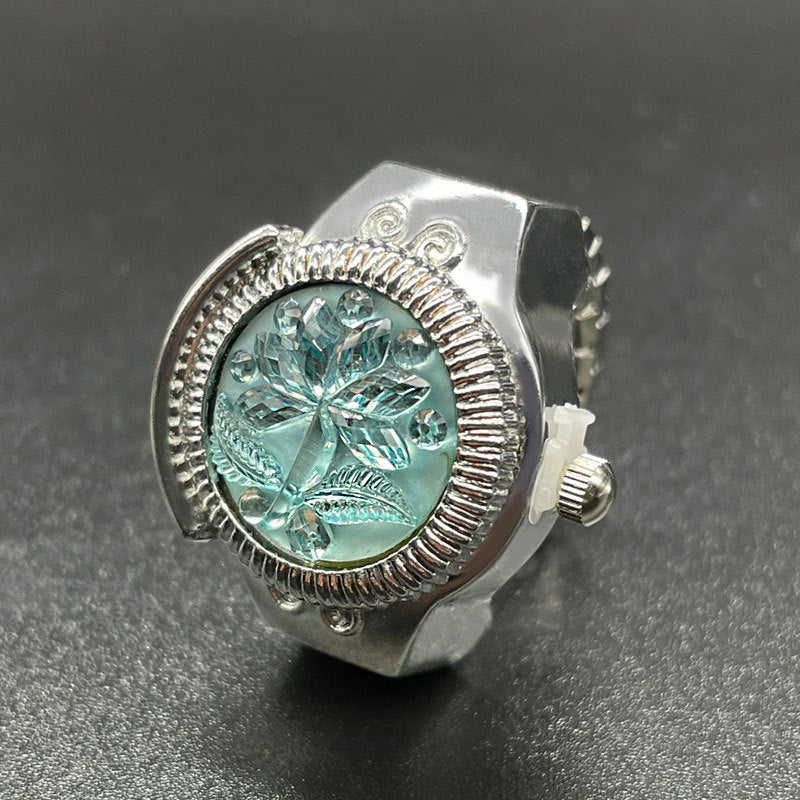 Wholesale [Ring watch] personalized fashion temperament female foreign trade hot quartz watch flip ring watch can see time