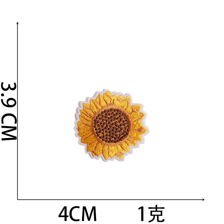 Wholesale Polyester Embroidered Sunflower Patches For Clothing DIY Fashion Accessory Trendy Resale