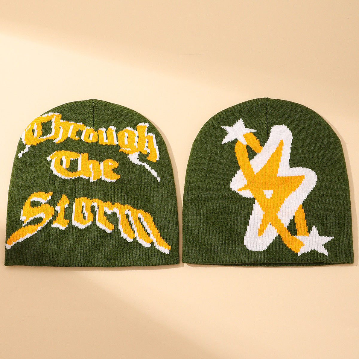 Wholesale Lightning Beanie Coldproof Knitted Hat Warm Jacquard Hat