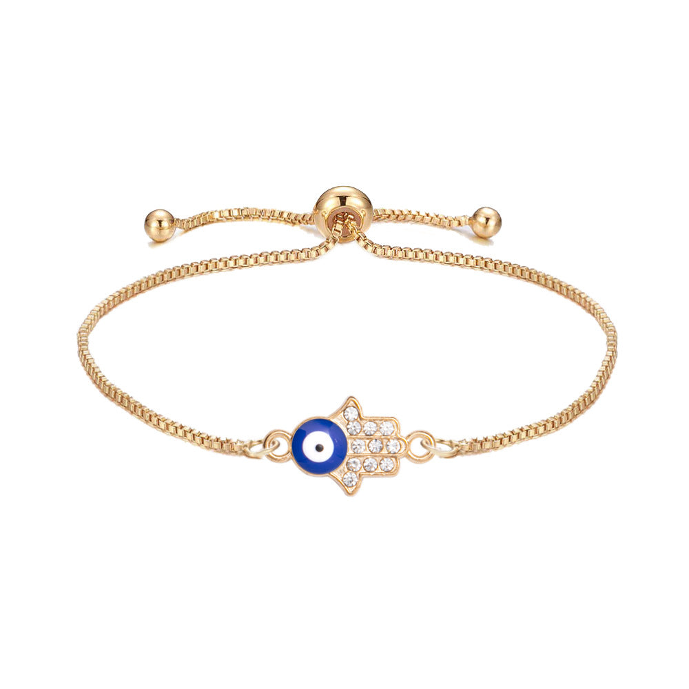Wholesale Evil Eye Adjustable Pull Bracelet