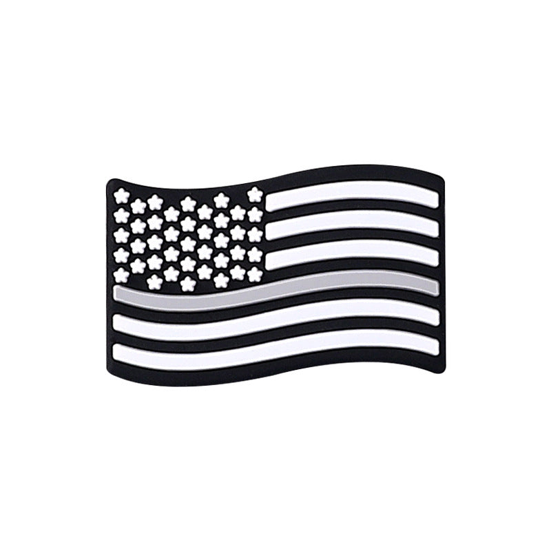 Wholesale 20pcs American Stars and Stripes Food Grade Teether Flag Silicone Beads