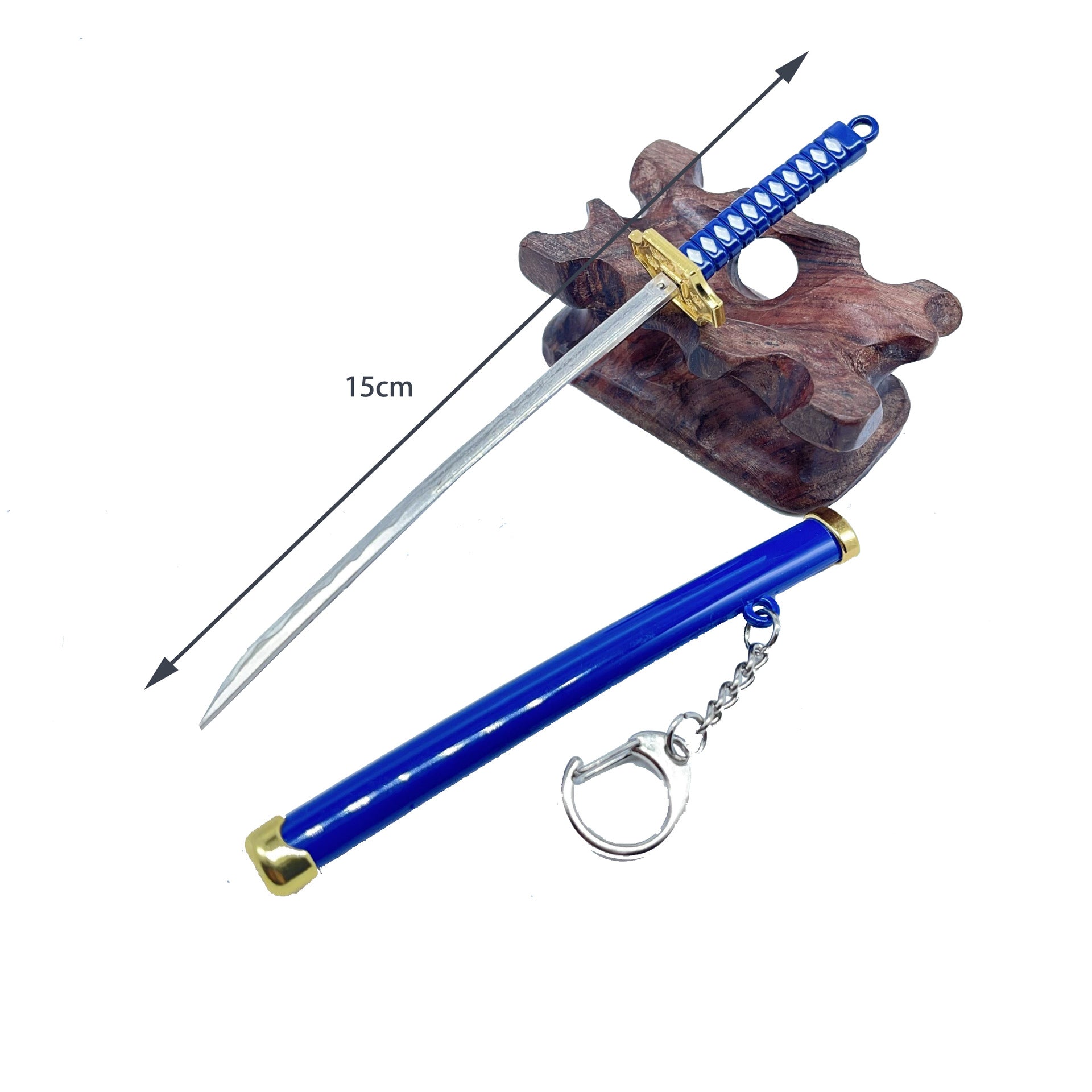Wholesale One Piece Zoro Snow Knife Buckle Three Sword Style Scabbard Weapon Model Keychain