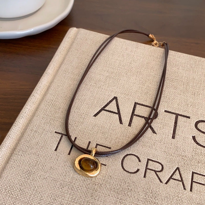 Wholesale Star Tiger Eye Stone Double Layer Bohemian Style Exquisite Clavicle Chain Necklaces