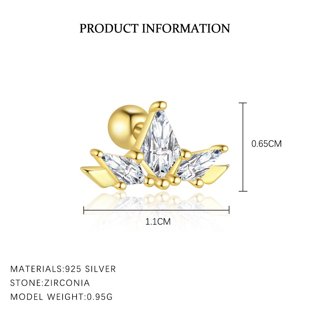 Wholesale Zircon round head earrings  Ear Studs
