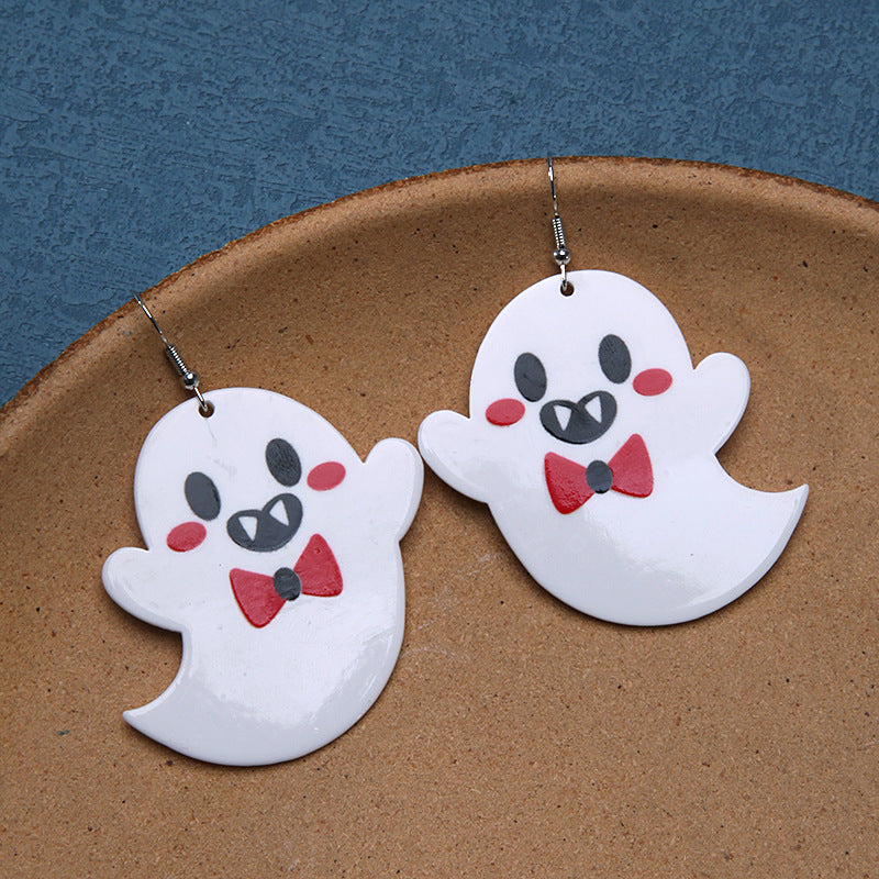Wholesale  Ghost Acrylic Earrings Bowknot Pumpkin Skull Trendy Party Jewelry Gift