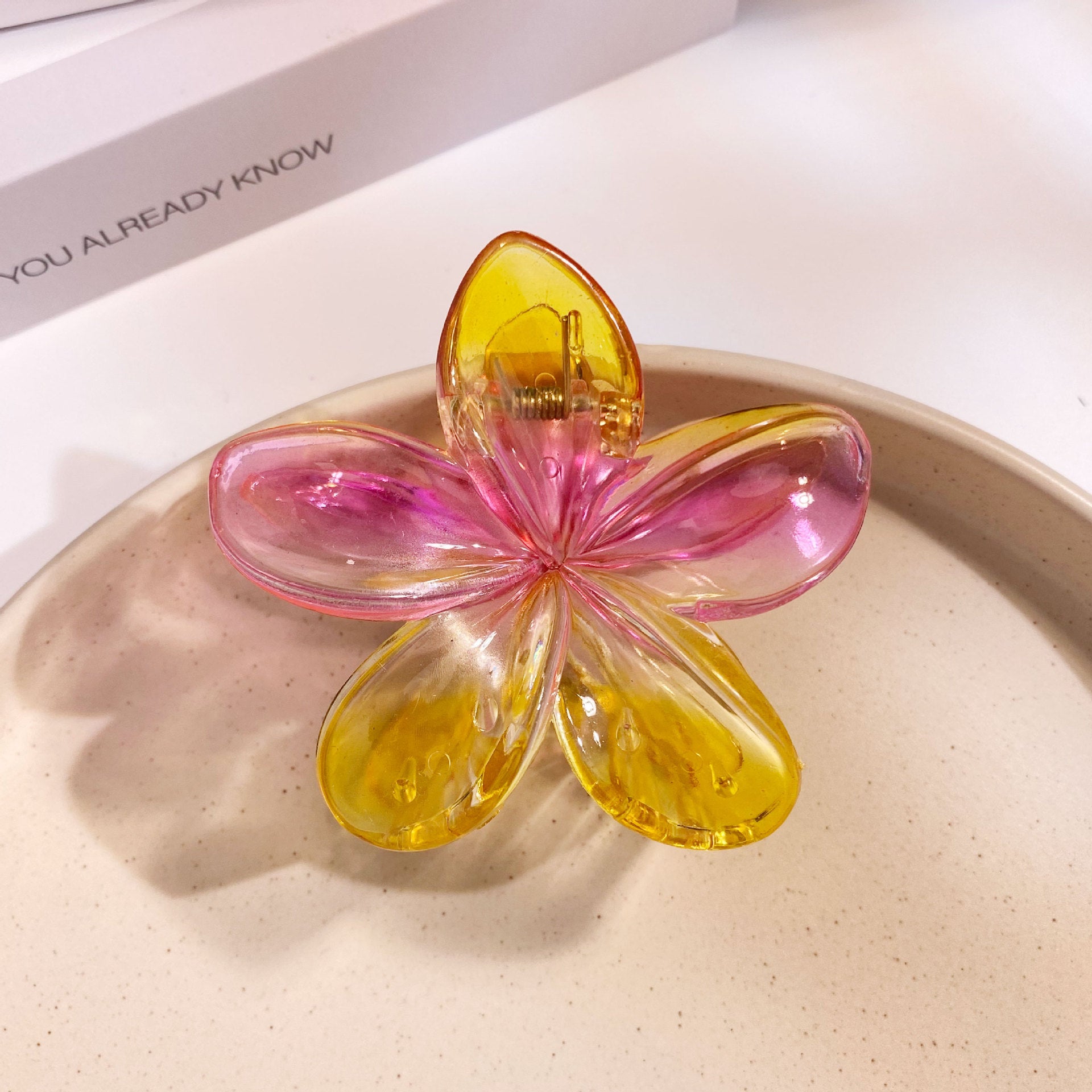 Wholesale Large 8CM Gradient Color Plumeria Flower Hairpin