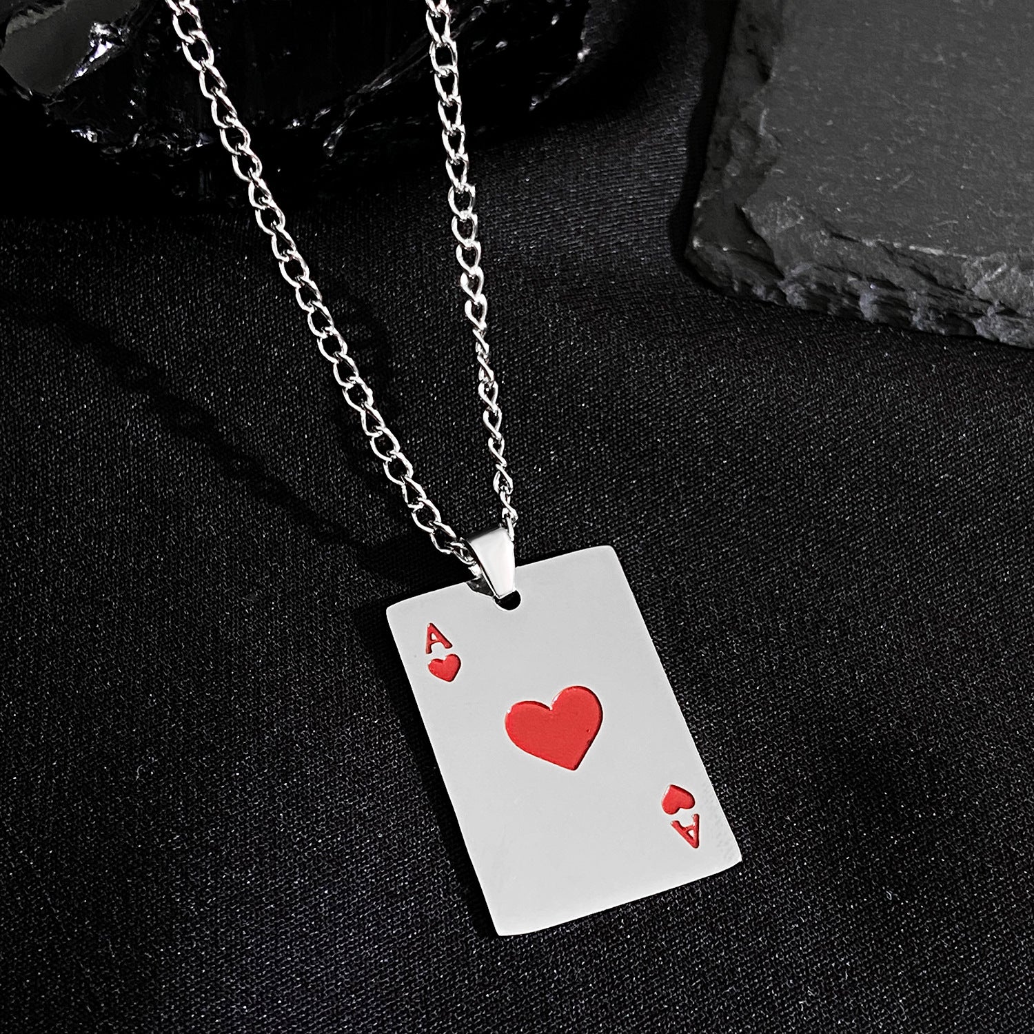 Wholesale Playing card pendant hip-hop clavicle necklace couple accessories