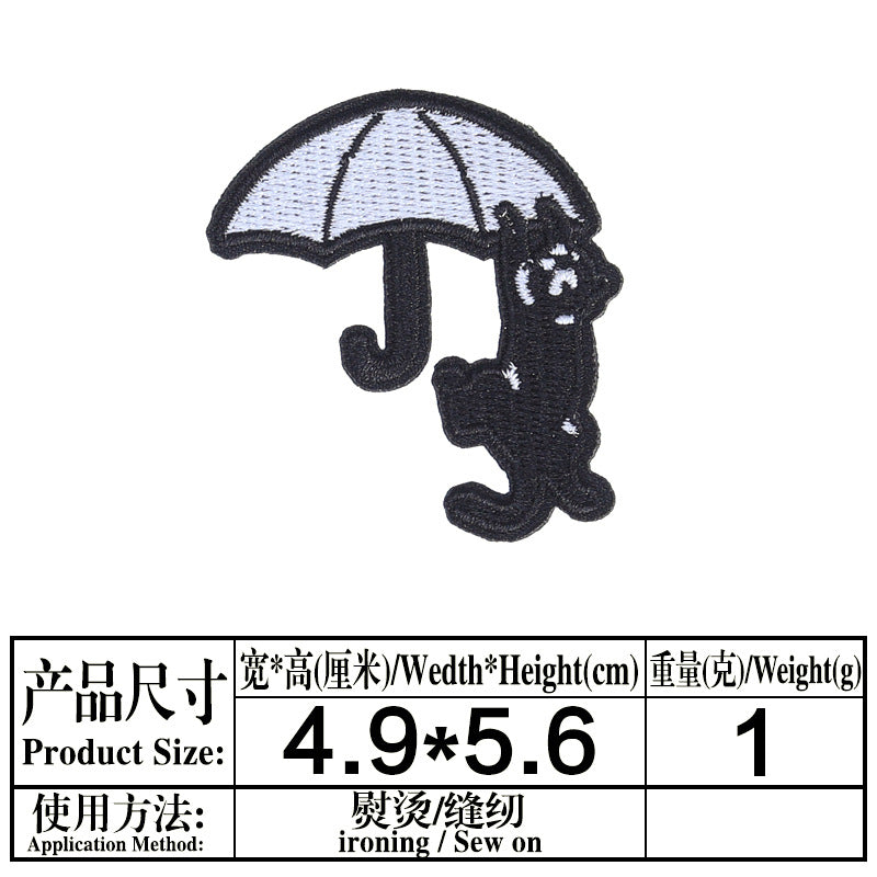 Wholesale Computer Embroidery Sticker Small Snake Original Black Cat  Magic Panda Bag Decorative Patch Sticker