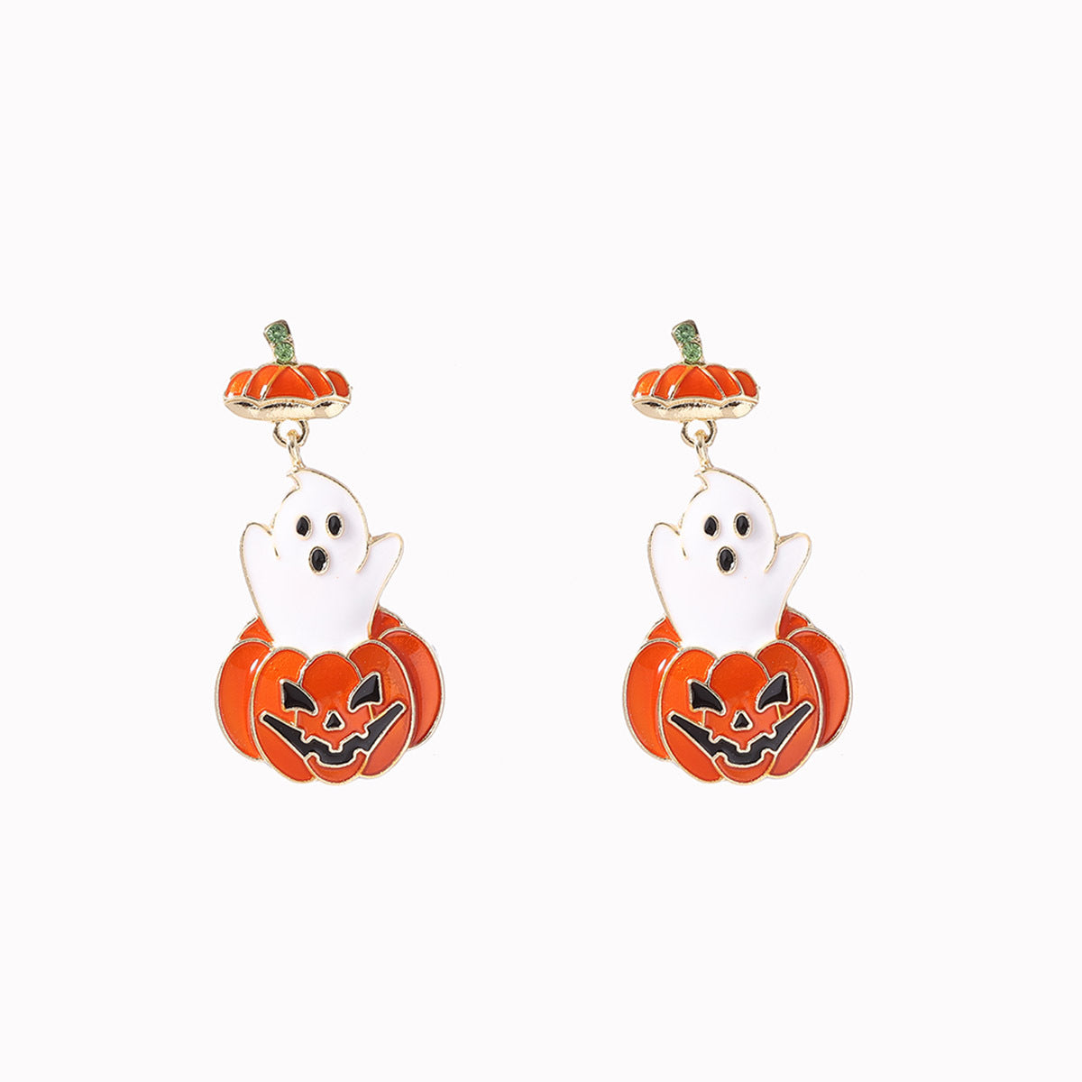 Wholesale Halloween Oil Drip Cute Cartoon Ghost Pumpkin Earrings