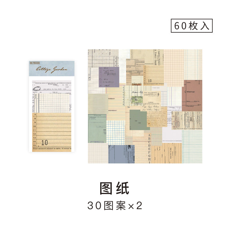 Wholesale Material Paper Village House Garden Series Base Paper Korean Light Retro Handmade Decoration