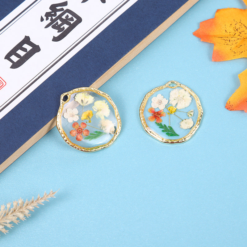 10pcs/pack Clear Resin DIY Earrings Necklace Dried Flower Plant Drip Glue