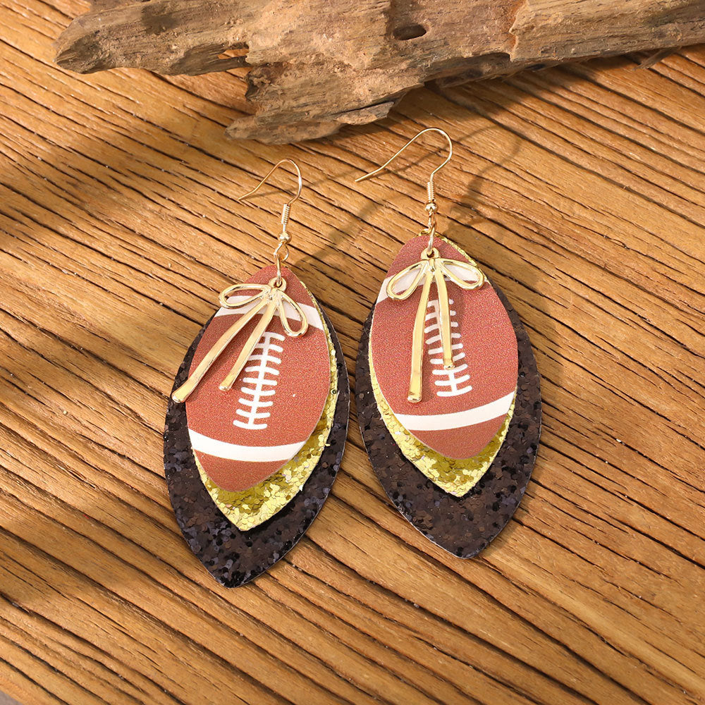 Wholesale iridescent sequined bow earrings