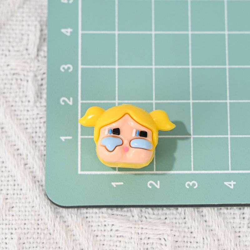 Wholesale 5pcs/pack cartoon rubber  girl straight hole beads OLY Exclusive