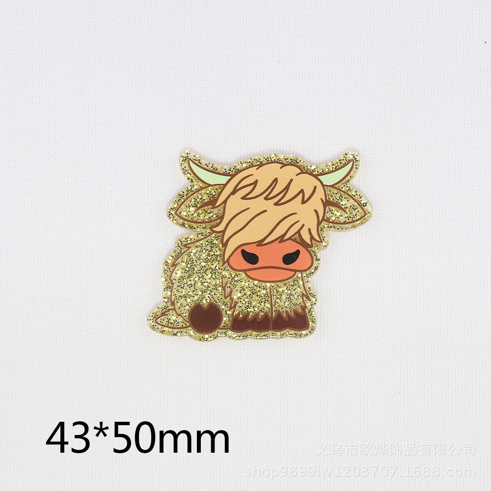 Wholesale 10PCS FlatBack Cartoon Dragon Calf Letter Ornaments Acrylic DIY Patch Accessories