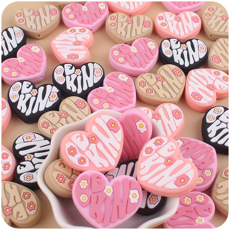 Wholesale Cartoon Love Flowers Silicone Creative DIY Focal Beads