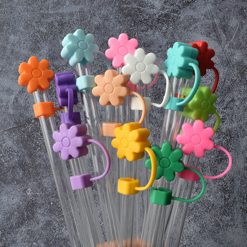 Wholesale  16pcs/pack  Flower dust plug straw hat  Straw Tube Cap