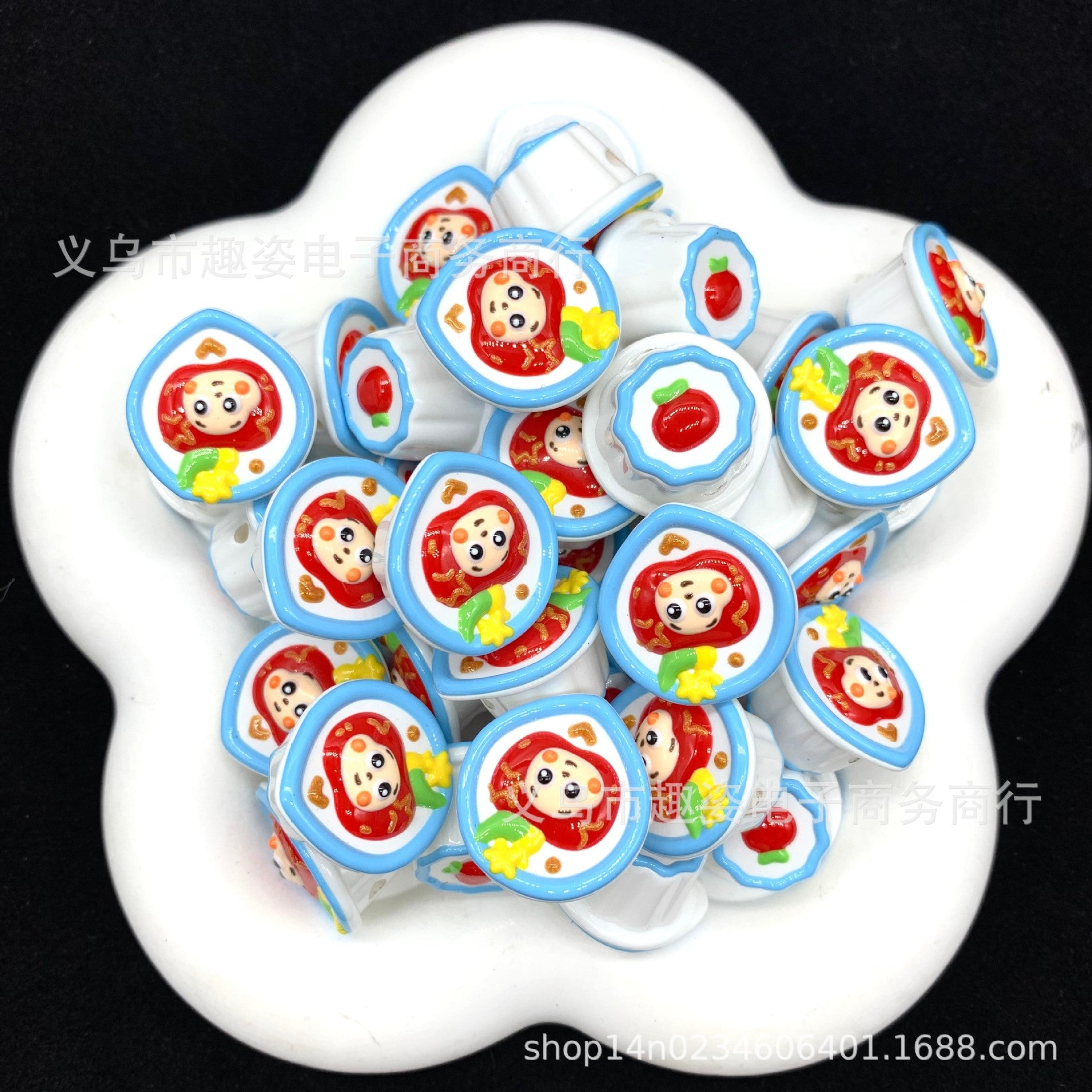 Wholesale 10pcs Jelly-painted beads Acrylic Beads