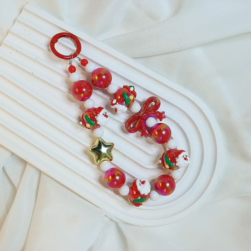 Wholesale 10pcs Christmas Beaded Keychain