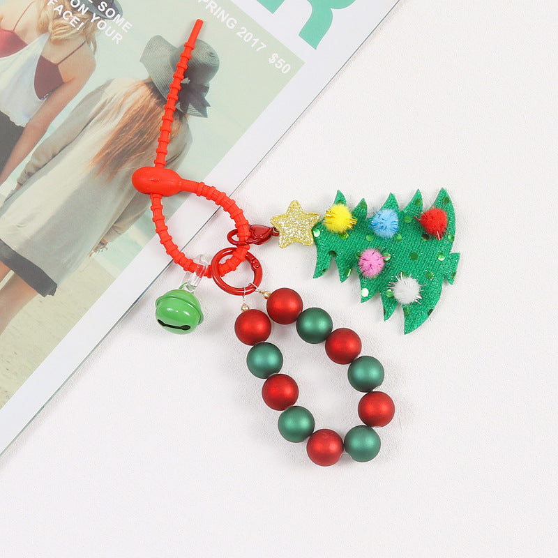 Wholesale Christmas Round Bead Keychain