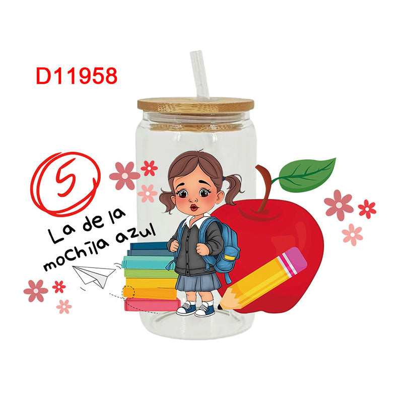 Wholesale Colorful Teacher's Day Series  16oz Cup UV DTF Wraps