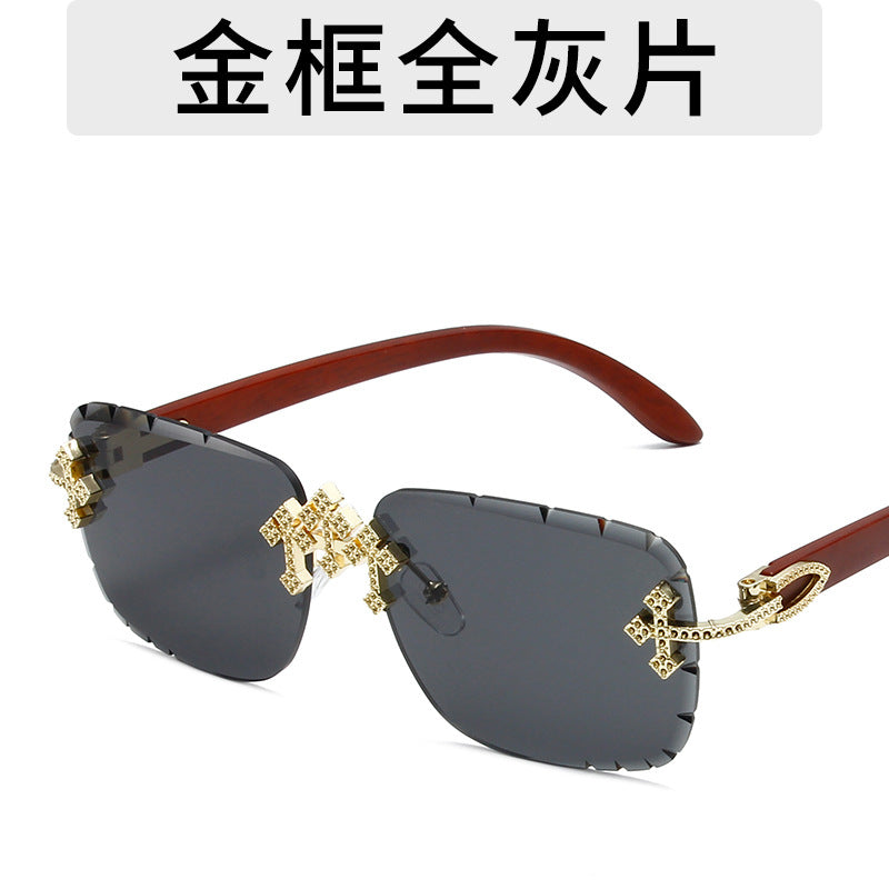Wholesale Personalized frameless metal square lace sunglasses